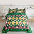 thumbnail image 2 of Manfei Kawaii Santa Claus Bedding Comforter Set for Kids, Green Checkered Plaid Twin Comforter Sets, Merry Christmas Reversible Bedding Set, Ultra Soft Home Decor, 2-Piece, 2 of 8