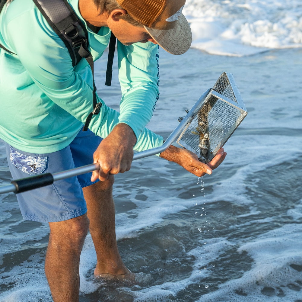 (2 pack) Tsunami Sand Flea Rake – Galvanized Steel Basket with Aluminum Handle