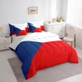 thumbnail image 2 of Manfei Philippines Flag 7-Piece King Bedding,Blue White Red King Bed in a Bag,Light Gray Reversible, 2 of 7
