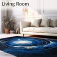 thumbnail image 2 of ODIKA 8'x10' Machine Washable Non-Slip Area Rug, Celestial Circle Starry Sky High Traffic Rug, Blue, 85620, 2 of 7