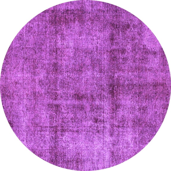 Ahgly Company Indoor Round Abstract Purple Modern Area Rugs, 7' Round