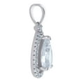 thumbnail image 2 of 925 Sterling Silver Womens Pear Round Cubic Zirconia Fashion Charm Pendant Necklace 20.5x9.6mm Wide Pendant for Women, 2 of 2
