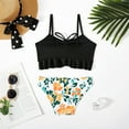 thumbnail image 2 of Jacenvly 2 Piece Swimsuits for Kids Quick Drying Girls Swimsuit 2 Pc Bikini Set Ruffle Bathing Suits Flounced Swimwear 5-13 Years 7Y Black, 2 of 7