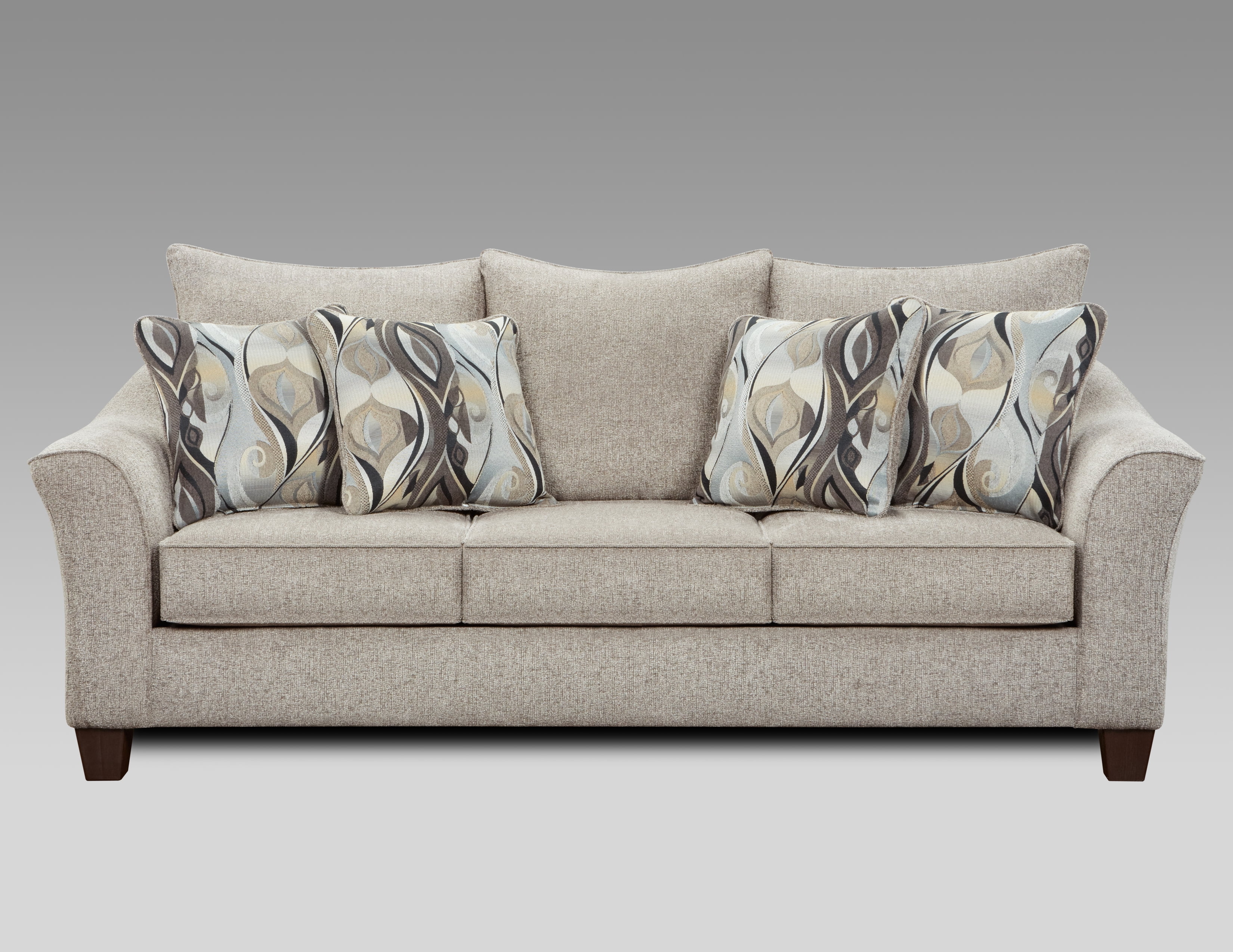 Roundhill Furniture Camero Platinum Fabric Pillowback Sofa
