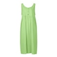 thumbnail image 4 of Zunfeo Sundresses for Women 2024 A-line Cotton Linen Dress Loose Beach Summer Dress Clearance- Green 12, 4 of 6