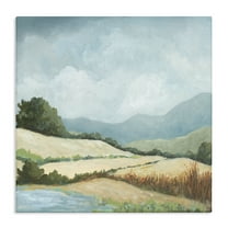 Stupell Industries Scenic Rural Hills Landscape & Nature Painting Wrapped Canvas Art Print Wall Art, 17 x 17