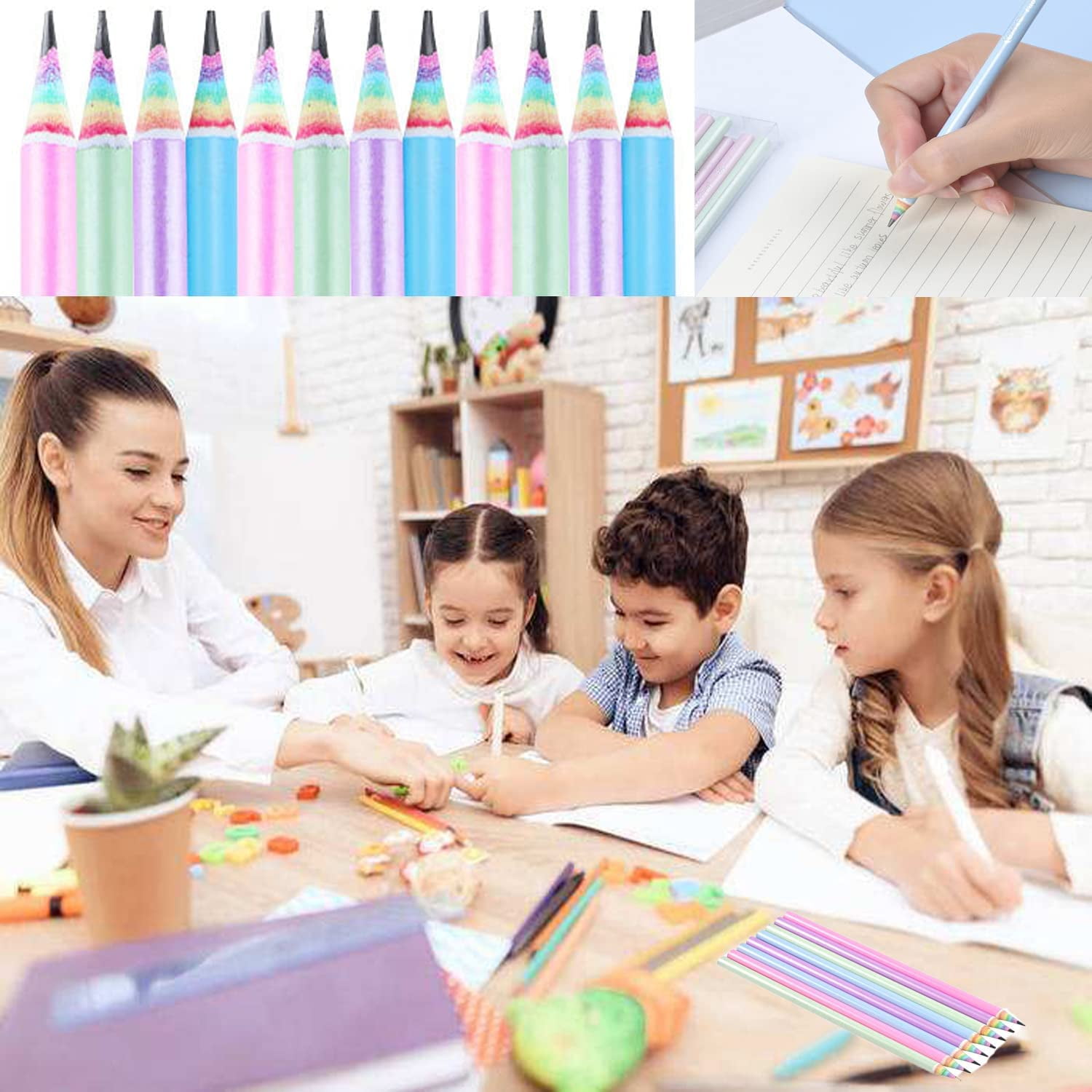 Hapikalor 12-Color Rainbow Pencils Aesthetic Jumbo Colored Pencils for  Adult Coloring Sketching Drawing, Cute Drawing Kit Fun Pencils Cool Gifts  Stuff