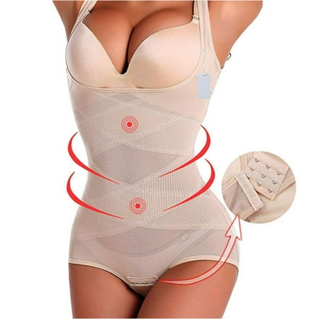 

SLIMBELLE Women Body Shaper Open Bust Tummy Control Slimming Bodysuits Shapewear Hook Crotch