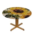 thumbnail image 3 of JEUXUS Sunflower Tablecloth,Orange Floral Table Cloth for Round Tables,Waterproof Resistant Durable Flower Table Cover for Kitchen Dining Room White, 3 of 7