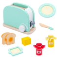 thumbnail image 1 of Children‘s Wooden Simulation Kitchen Toy Set Play House Early Education Toy Bread Machine Coffee Machine Juicer Microwave Oven, 1 of 7