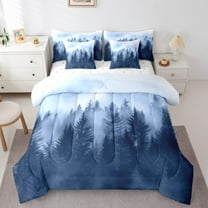 Manfei Tree Print 7-Piece Twin Bedding Sets for Teens Boys Girls,Botanical Theme Bedding Comforter Set,Jungle Plants Breathable Sheet Sets,Luxury Bedroom Decor,Reversible