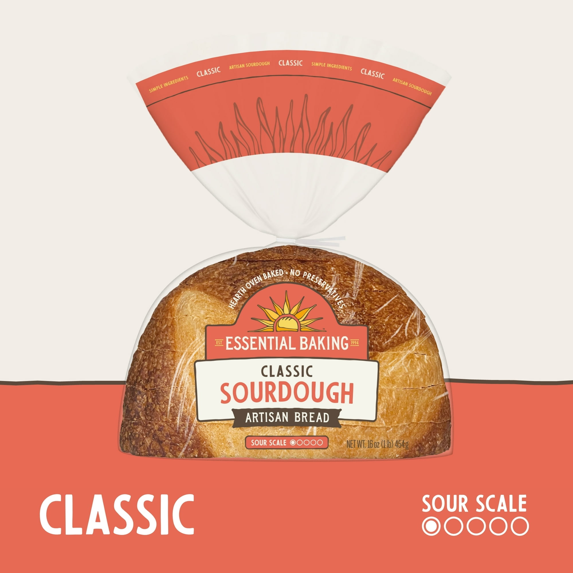 Essential Baking Classic Sliced Sourdough Bread, Non-GMO, 16 oz(Pack of 2)