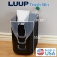thumbnail image 2 of Bote de basura Stori Luup de plástico negro para baño, 2,5 l, 2,6 cuartos de galón, 2 of 9