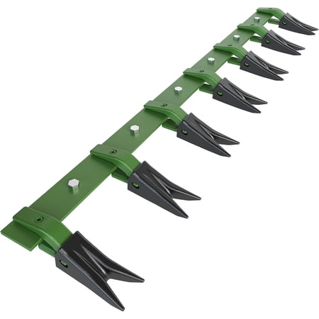 53in Heavy-Duty Tractor Bucket Tooth Bar 7 Replaceable Teeth No-Drill Fit for Sub-Compact Tractors and Skidsteers