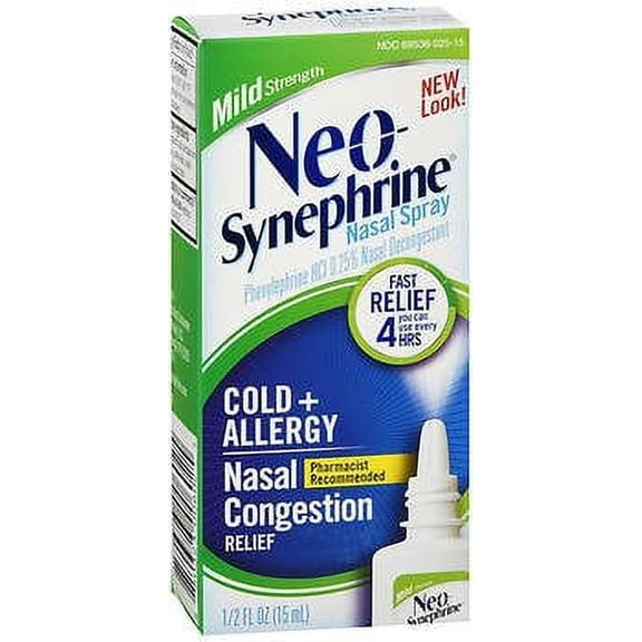 Neo-Synephrine Nasal Spray ,MILD Formula, 0.5-Ounce (Pack of 3)