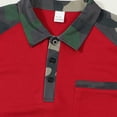 thumbnail image 4 of Telankuip Mens Camo Print Polo Shirts Short Sleeve Collar Outdoor Sports Shirt with Color Block Design Summer Soft Comfortable Lightweight Breathable Casual Tops Red XL, 4 of 8