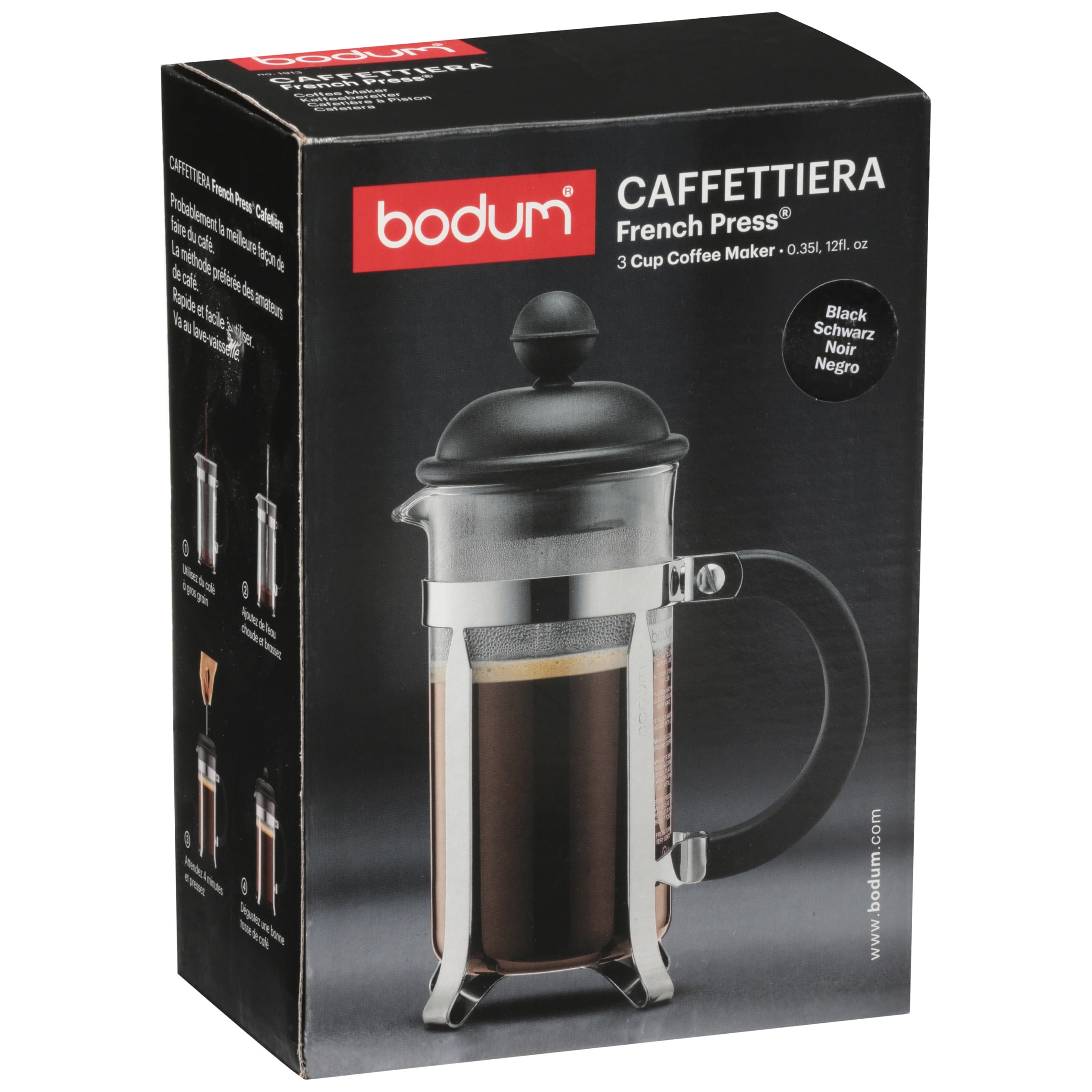 Bodum CAFFETTIERA French Press Coffee Maker, 3 cup, 0.35 L, 12 oz