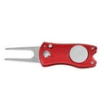 thumbnail image 2 of All Metal Stainless Steel Foldable Divot Repair Tool Ball Marker Pitch Fork Putting Green Repair Kit Golfer Training Accessory (Red), 2 of 8