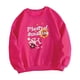thumbnail image 5 of Sudadera de cuello redondo para mujer, lindos suéteres de cuello redondo para caminar y deportes Rosa Rosa, 5 of 7