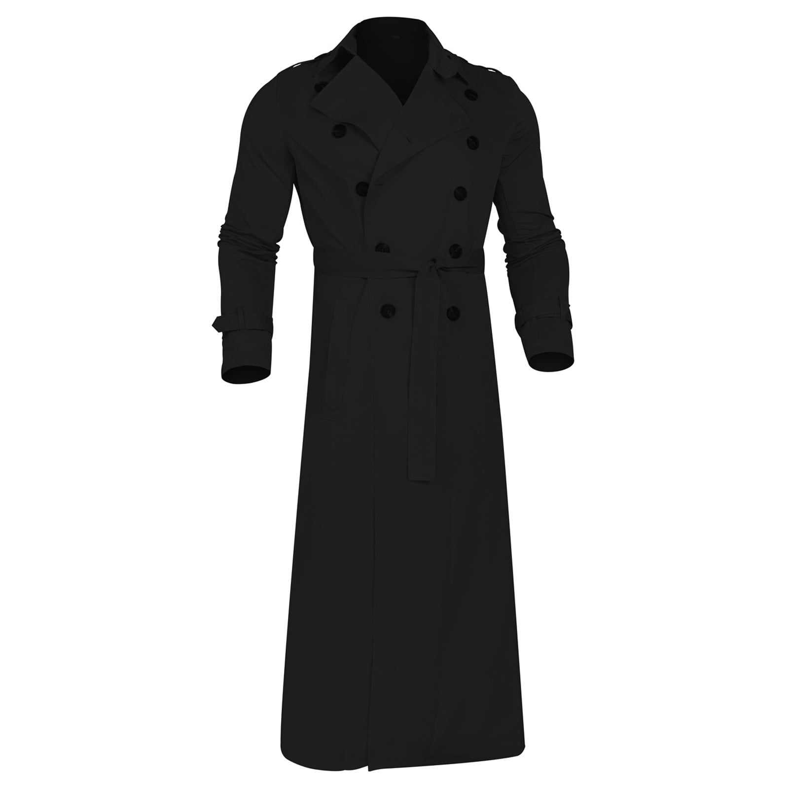 Yotyukeb Men's Autumn And Winter Long Trench Coat Double Breasted