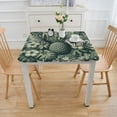 thumbnail image 3 of COMIO Pineapples Hawaii Summer Tropical Palm Leaves Flowers Blossom Square Table Cloth White, 3 of 7