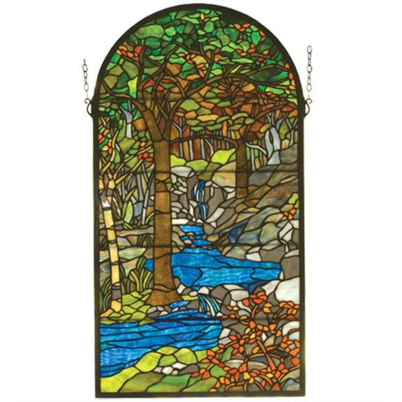 16"W X 30"H Tiffany Waterbrooks Stained Glass Window