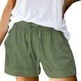 thumbnail image 2 of Tittly Sweatpants Women Lounge Pants Women Linen Shorts For Women Casual Summer Shorts Plus Size High Waisted Loose Fit Drawstring Short Pants With Pockets Shorts for Women Womens Pants Green M, 2 of 4