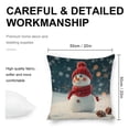 thumbnail image 2 of Cheerful Snowman Christmaslinen throw pillowcase decoration pillowcase gifting preferred 20x20 inch cushion cover 4 sets sofa pillowcase sofa bedroom living room car, 2 of 8