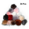 thumbnail image 4 of 30 pompones de piel sintética esponjosa con goma elástica para llavero, colgante de mochila de peluche, decoración artificial (10 cm), 4 of 7