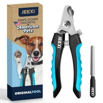 JEEXI Blue Dog Nail Clippers and Trimmer With Safety Guard, Avoid Over-Cutting Toenail Razor Sharp Blades, Small Medium Large Breeds