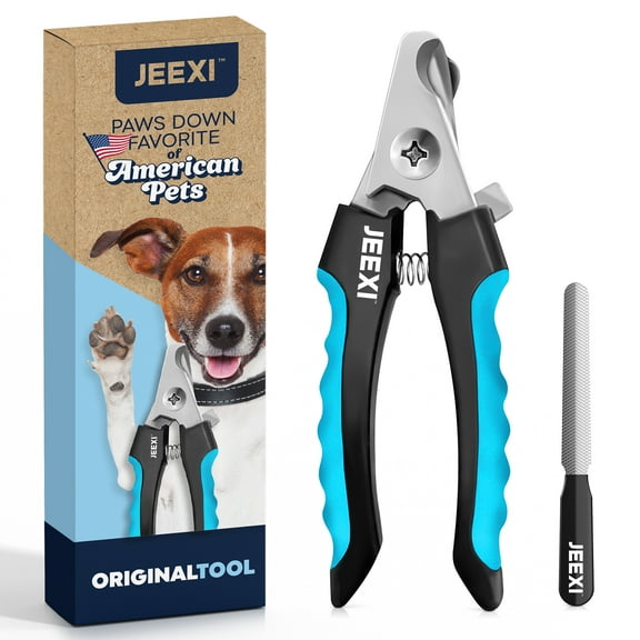 JEEXI Blue Dog Nail Clippers and Trimmer With Safety Guard, Avoid Over-Cutting Toenail Razor Sharp Blades, Small Medium Large Breeds