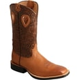 thumbnail image 2 of Twisted X Women's Ruff Stock Boot - Mid-calf Full-grain Leather Western Cowboy Boots with Floral Embroidery in Oiled Bomber, Tan & Tooled Brown, 10 B, 2 of 5