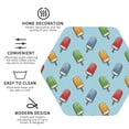 thumbnail image 3 of Pofeuu Modern Ice Cream Print Coasters for Drinks, 4Pack PU Leather Coasters, Bar Drink Coasters for Tabletop Protection, Furniture from Damage-Hexagon, 3 of 6