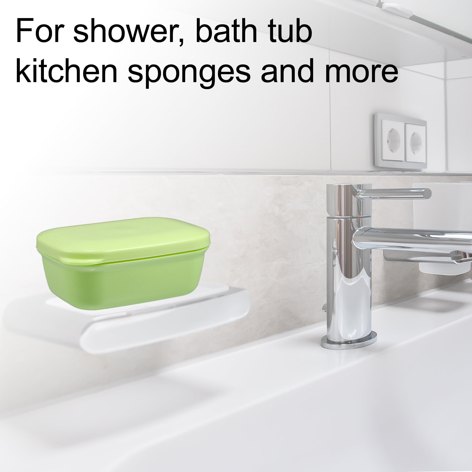 Unique Bargains Soap Dish Keep Soap Dry Soap Cleaning Storage for Bathroom Kitchen Green