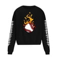 thumbnail image 3 of Sudadera sin capucha para hombre, cuello redondo, deportiva, con estampado de béisbol, sudadera con capucha, manga larga, blusa de poliéster para hombre, 3 of 4