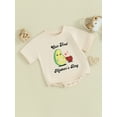thumbnail image 3 of JYYYBF Baby Romper, Short Sleeve Crew Neck Avocado Letters Print Summer Bodysuit Clothes for Girls Boys, 3 of 7