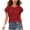 Red, variant on Admvng Womens Scoop Neck Casual Tops Ruffle Short Sleeve Summer Loose Fit Blouses