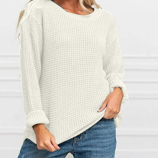 Babysbule Chandails Grande Taille pour Femmes Nouvelles Arrivées Chandail Ample à Manches Longues pour Femmes Pull Col Rond Mode en Solde