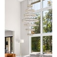thumbnail image 2 of Elegant Lighting Monroe 34" Metal & Crystal LED Seven Ring Chandelier in Black, 2 of 3