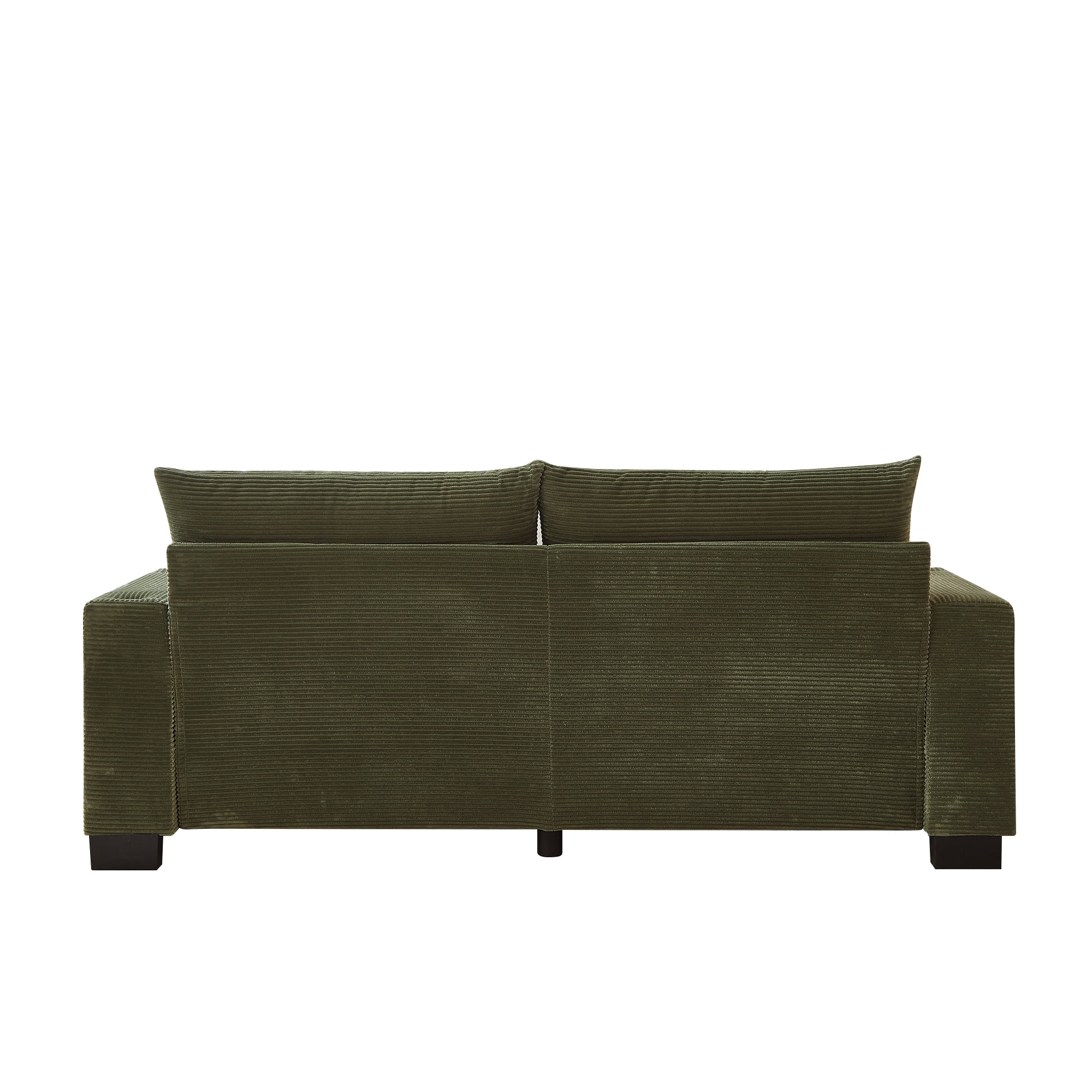 78" Corduroy Sofa,3 Seater Sofa with Extra Deep Seats,Modern Upholstered Couch with USB,Cup Holders & Side Pocket,2 Pillows for Living Room,Green