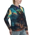 thumbnail image 2 of Yiaed Starry Sky Moon Wolf Leader Print Womens Casual Hoodies Crew Neck Long Sleeve Sweatshirts With Pocket Pullover Tops Women's Hooded Sweatshirt-X-Large, 2 of 5