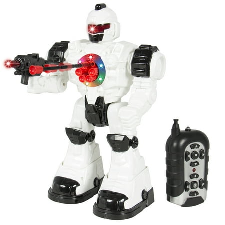 Best Choice Products RC Walking and Shooting Robot Toy w/ Lights and Sound Effects - (Best Home Security Robot)