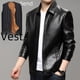 thumbnail image 2 of Chaqueta de cuero para hombre, abrigo informal de otoño e invierno para hombre, ropa de cuero engrosada con forro polar para hombres de mediana edad y mayores, 2 of 5