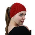 thumbnail image 3 of NYFASHION101 Hand Knitted Button Closure Winter Headband Headwrap - NAG11Y, Red, 3 of 4