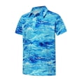 thumbnail image 6 of Byoo Big Boys Wave Print Polo Shirt Casual Short Sleeve Soft School Summer T-Shirt,Sky Blue, 6 of 6