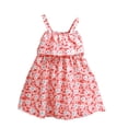 thumbnail image 2 of JDQJBZ Robe Sans Manches pour Filles Imprimé Floral Bretelles Spaghetti Ajustables Tenue d'Été, 2 of 3