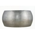 thumbnail image 5 of 32" Round Aluminum Coffee Table featuring Hand Hammered Antique Silver Design and Ample Space, 5 of 7