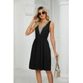 thumbnail image 6 of Uniexcosm Women's Dress Summer Casual Sleeveless V-Neck Midi Dress with Pockets, 6 of 7