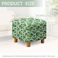 thumbnail image 3 of SCRAWLGOD St. Patrick's Day Shamrock Coin Print Green White Footstool Slipcover, Folding Footrest Stool Cover Washable Square Slipcover with Elastic Band for Living Room, 3 of 7