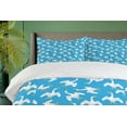 thumbnail image 4 of Ambesonne Goose Duvet Cover Sets, Feathery Repetitive Birds, 2-Queen, Earth Yellow Blue and White, 4 of 7